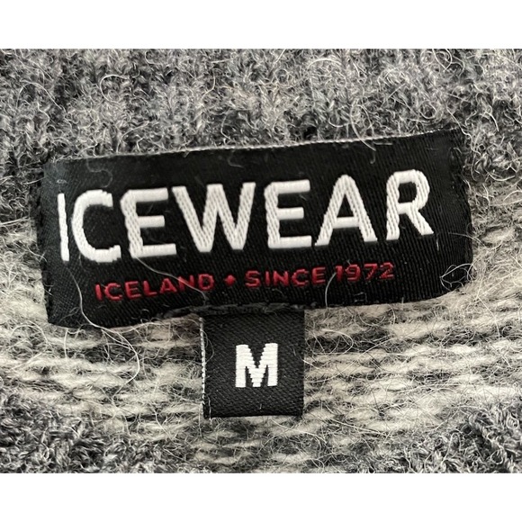 Icewear‎ Icelandic Cardigan Sweater Scandi Fair Isle Nordic Gray Wool Angora S - Picture 4 of 5